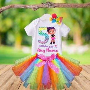 Handmade Full and Fluffy Abby Hatcher Birthday Tutu Outfit Dress Set - All Sizes